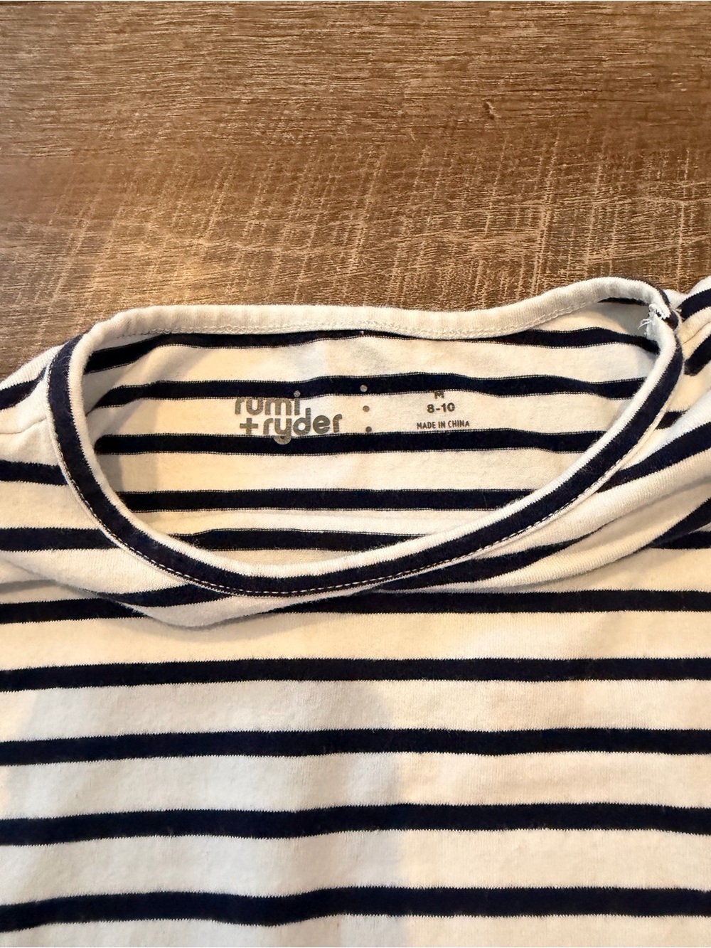 Rumi + Ryder Girls Size Medium 8-10 Heart Print Dress Striped Cotton Blend - Picture 4 of 6